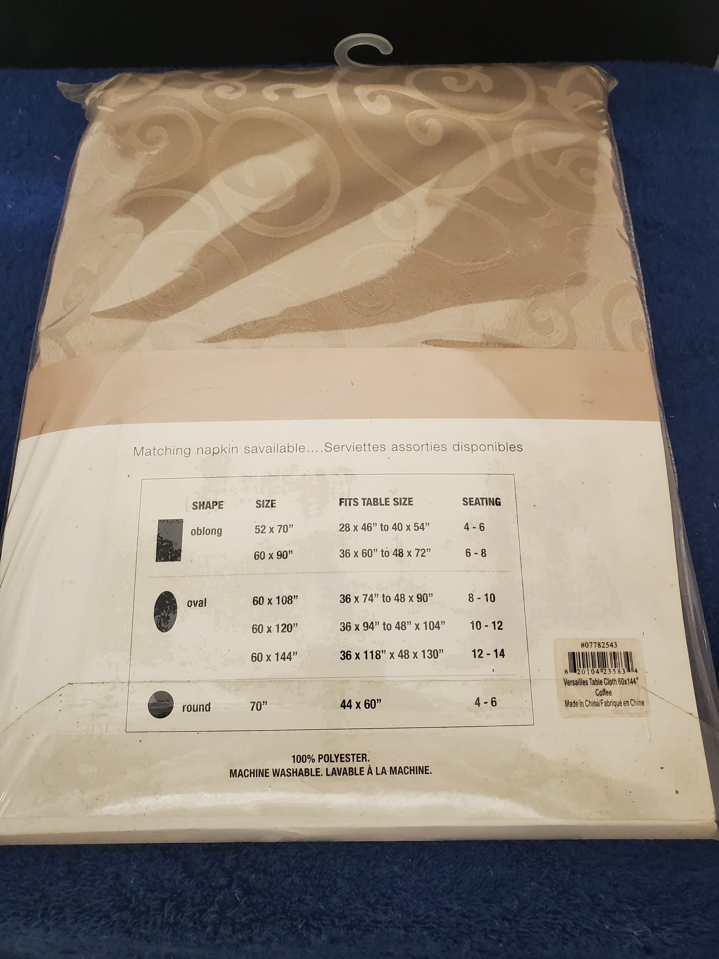 Harman Versailles Scroll Coffee Tablecloth 60"x144"
