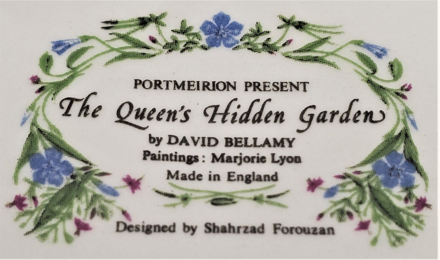 Portmeirion Queen's Hidden Garden Drum Flat Cup & Saucer Set (Willow Herb)