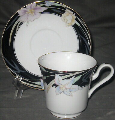 Set of 3 Mikasa Charisma Black Cup & Saucer Sets
