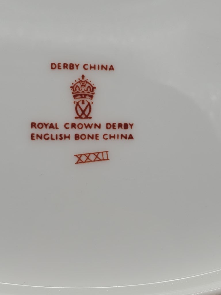 Royal Crown Derby Asian Rose (Duesbury Shape) Gravy Boat with Underplate LK