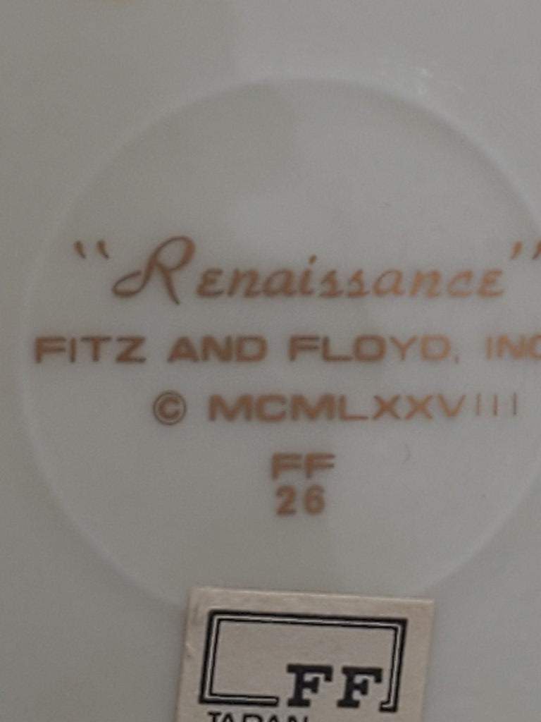 Set of 2 Fitz & Floyd Renaissance Black (Japan) Cup & Saucer Sets LK