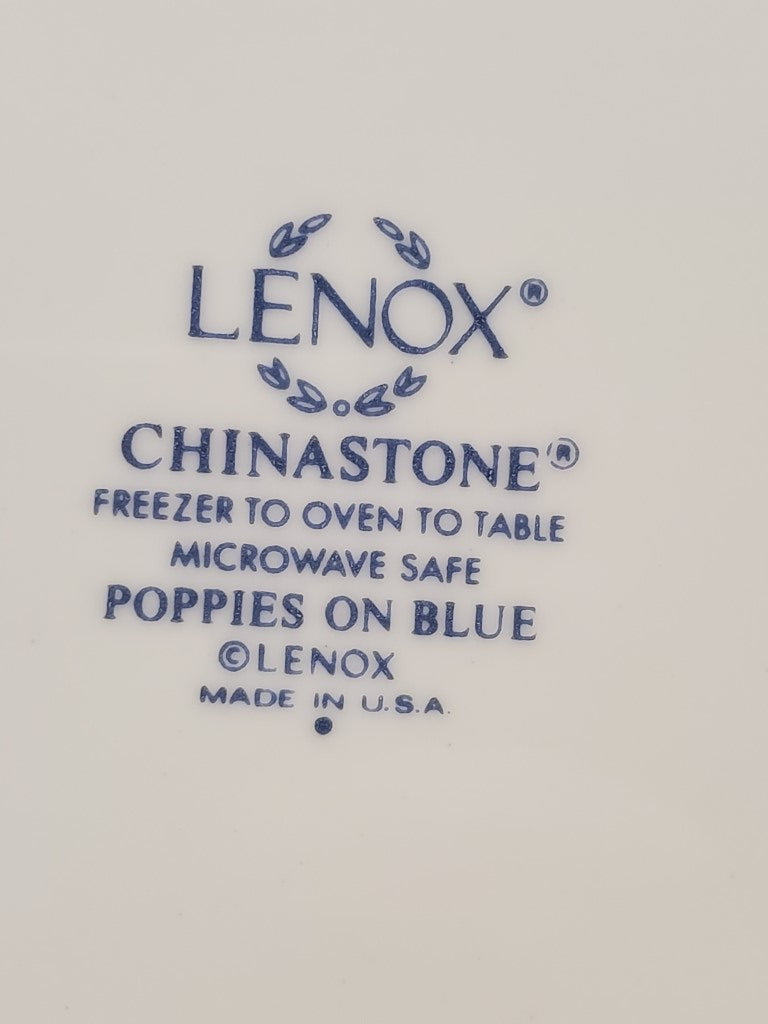 Lenox Poppies On Blue 14" Oval Serving Platter