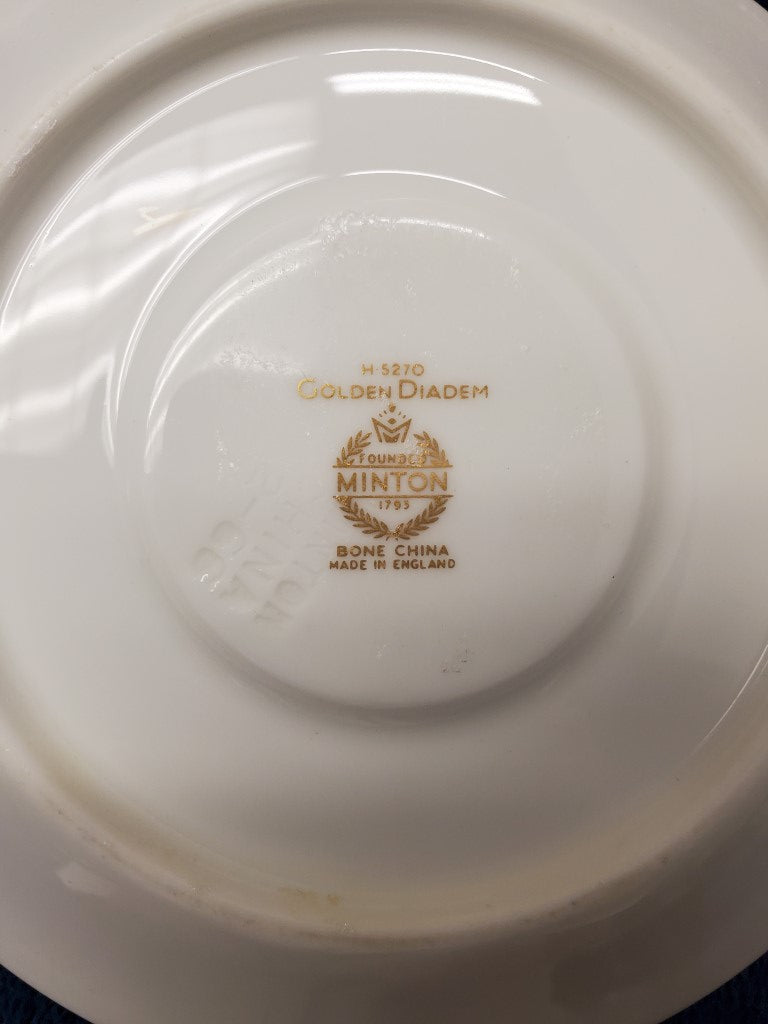 Set of 3 Minton Golden Diadem Cup & Saucer Sets
