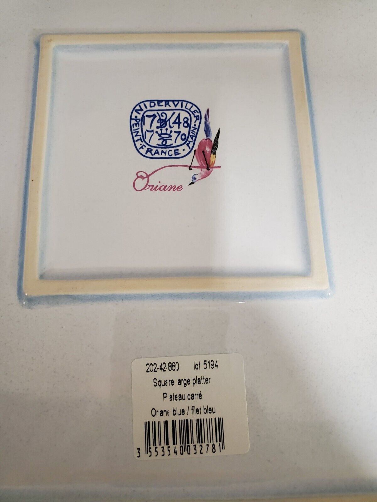 NIDERVILLER (FRANCE) Oriane Square Serving Platter