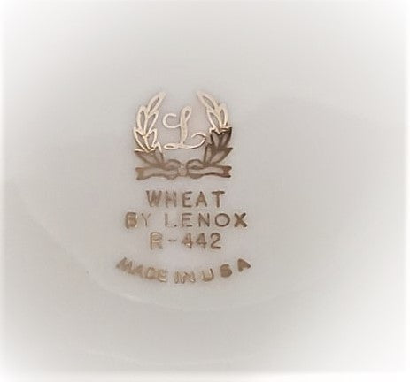 Set of 2 Lenox Wheat Cream Soup Cup & Saucers