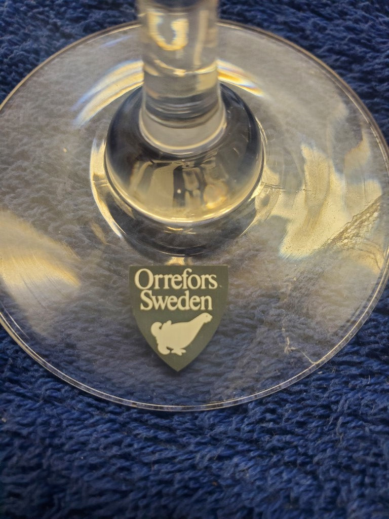 Set of 4 Orrefors Laura Play of Lines Champagne Flutes LK