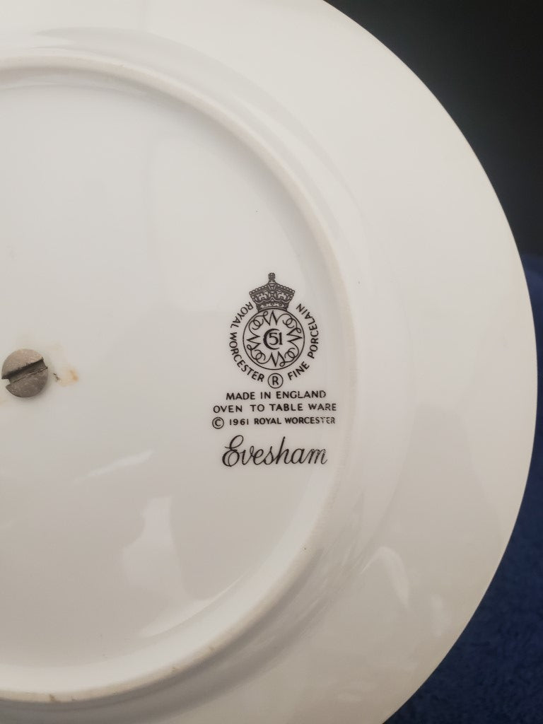 Royal Worcester Evesham Gold Cake Plate with Handle