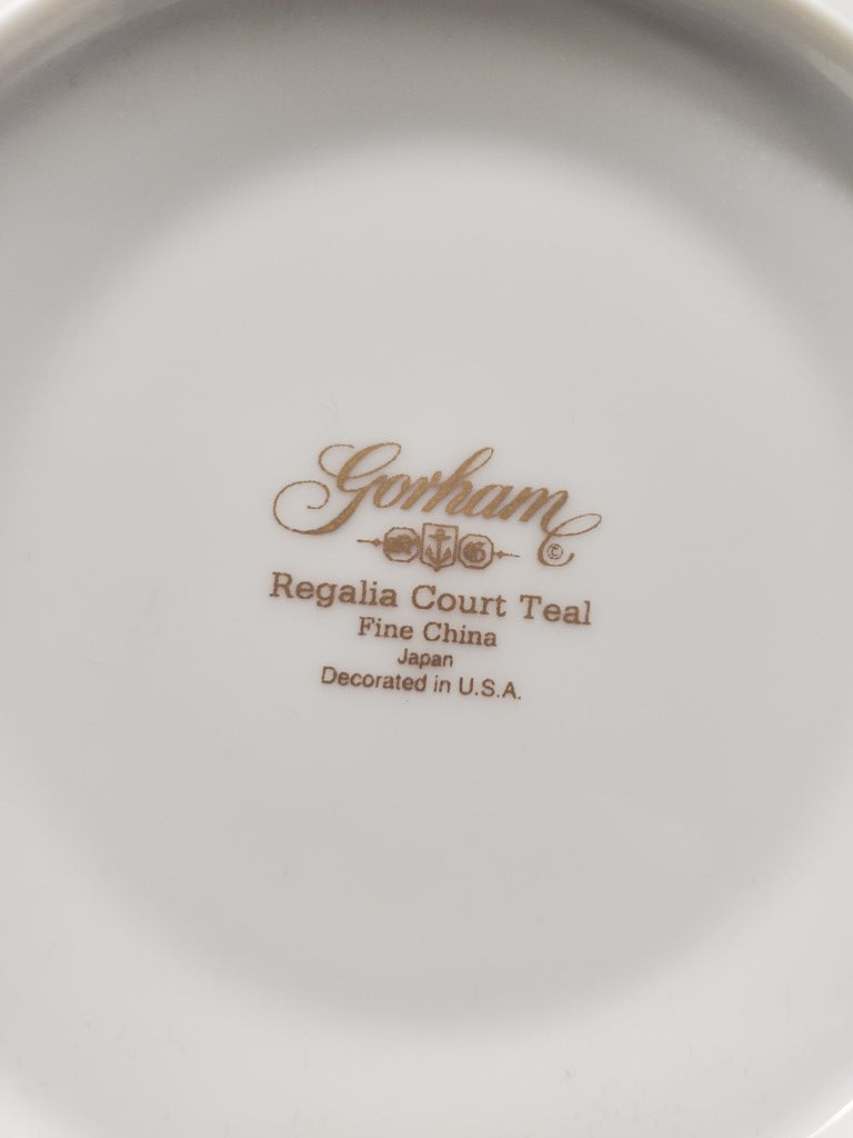 Gorham Regalia Court Teal Cup & Saucer Set