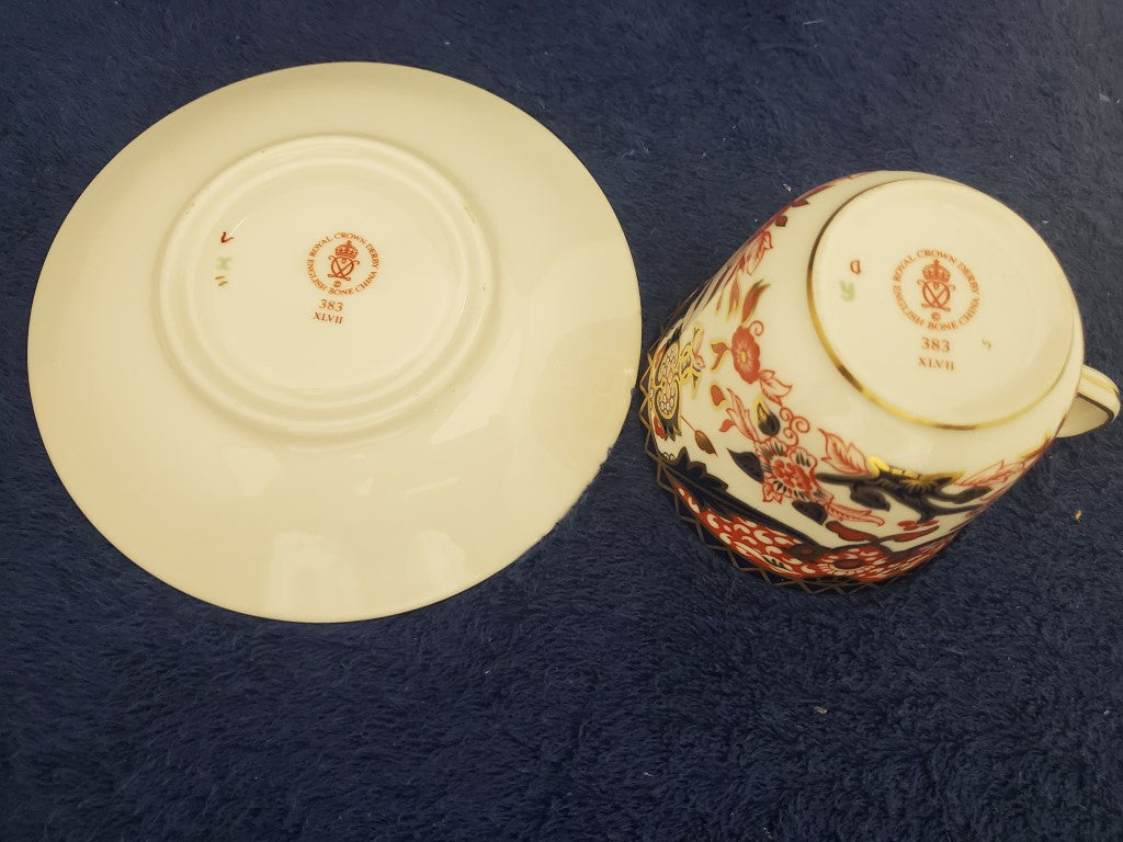 Royal Crown Derby Kings Flat Cup & Saucer Set