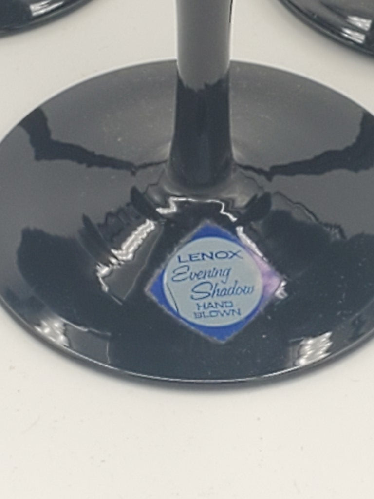 Set of 3 Lenox Crystal Evening Shadow Wine Glasses LK