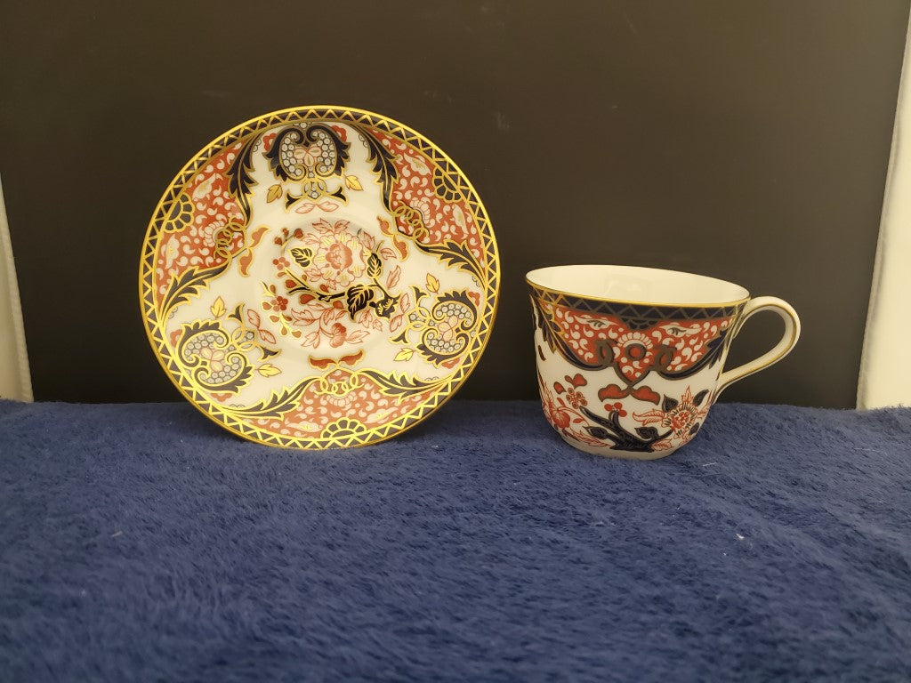 Royal Crown Derby Kings Flat Cup & Saucer Set
