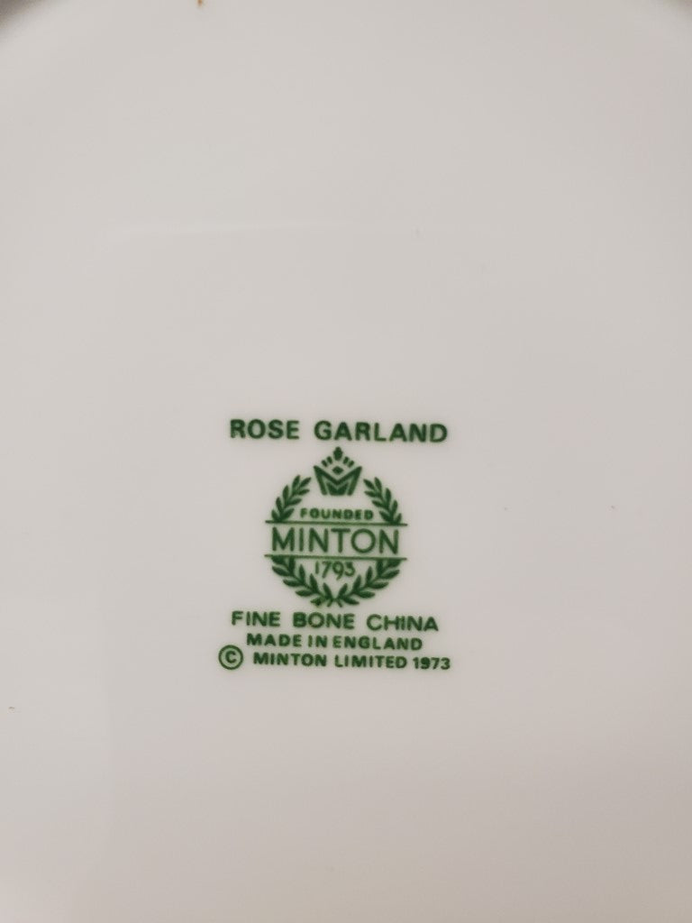 Set of 8 Minton Rose Garland Bread & Butter Plates