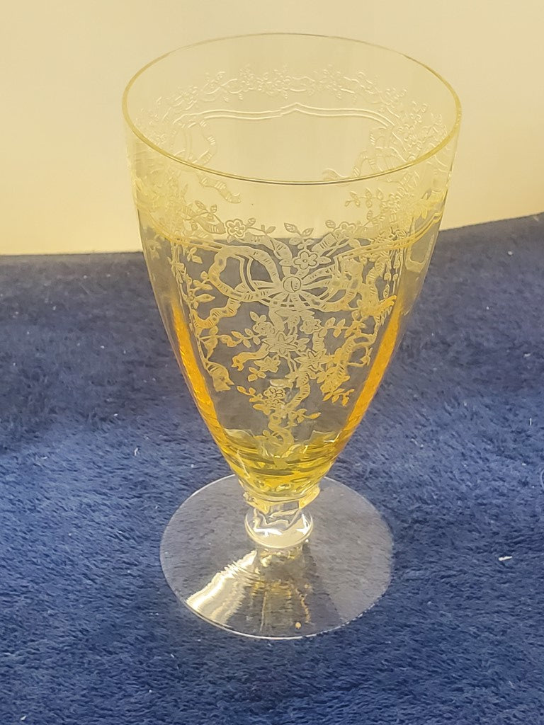 Set of 4 Fostoria June Topaz Iced Teas SASE102225