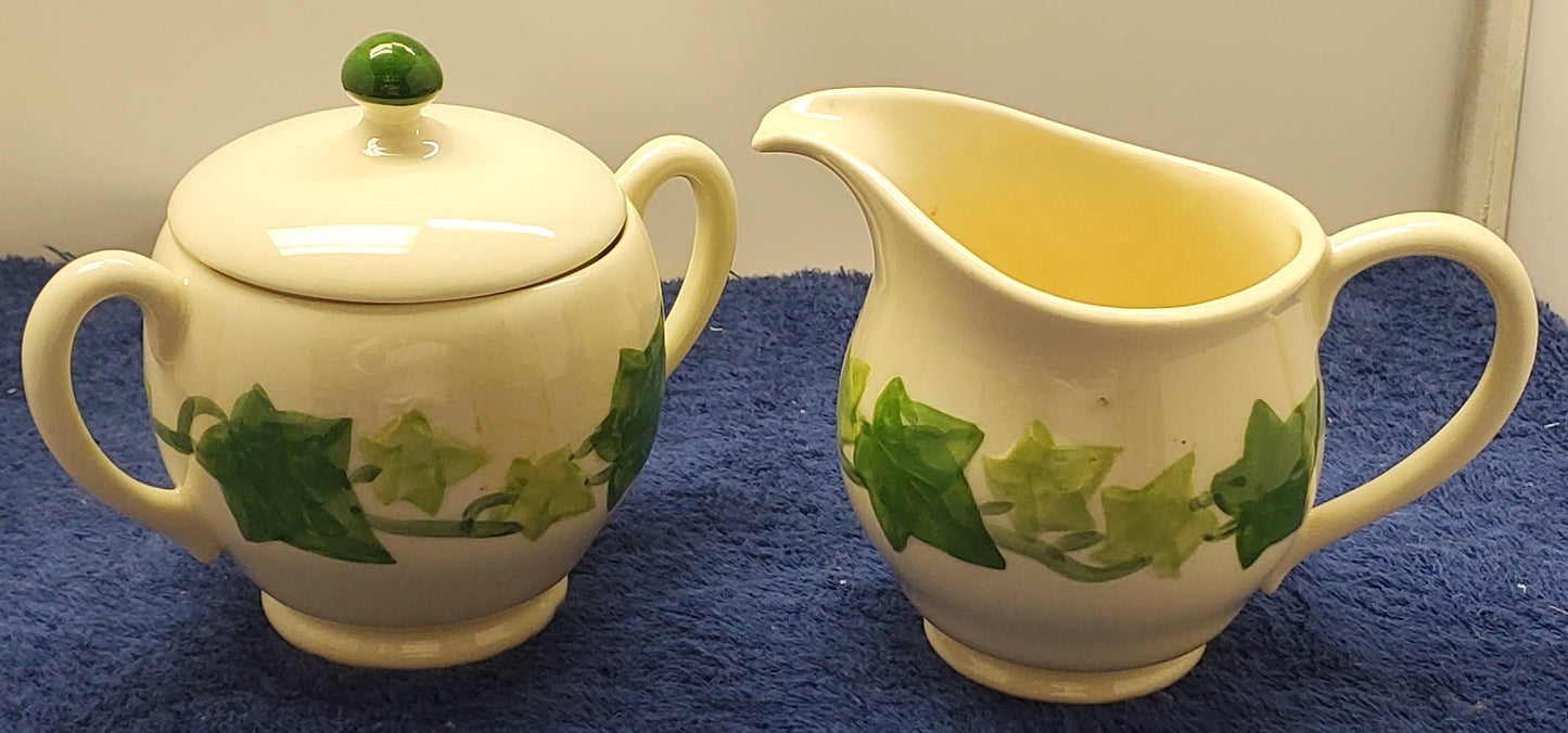 Franciscan Ivy Creamer & Sugar Bowl with Lid LK
