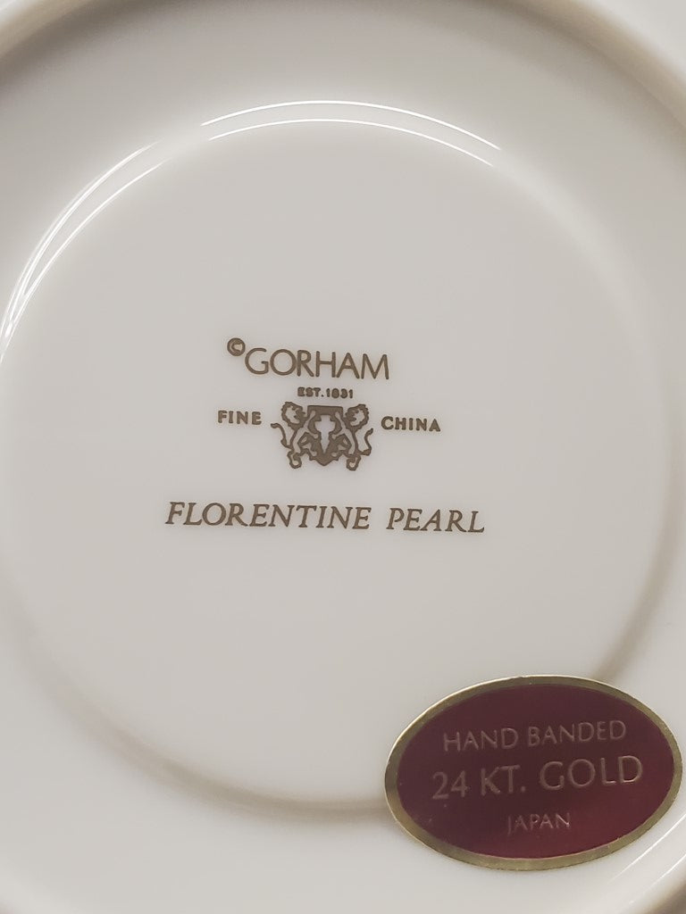 Set of 2 Gorham Florentine Pearl Cup & Saucer Sets LK