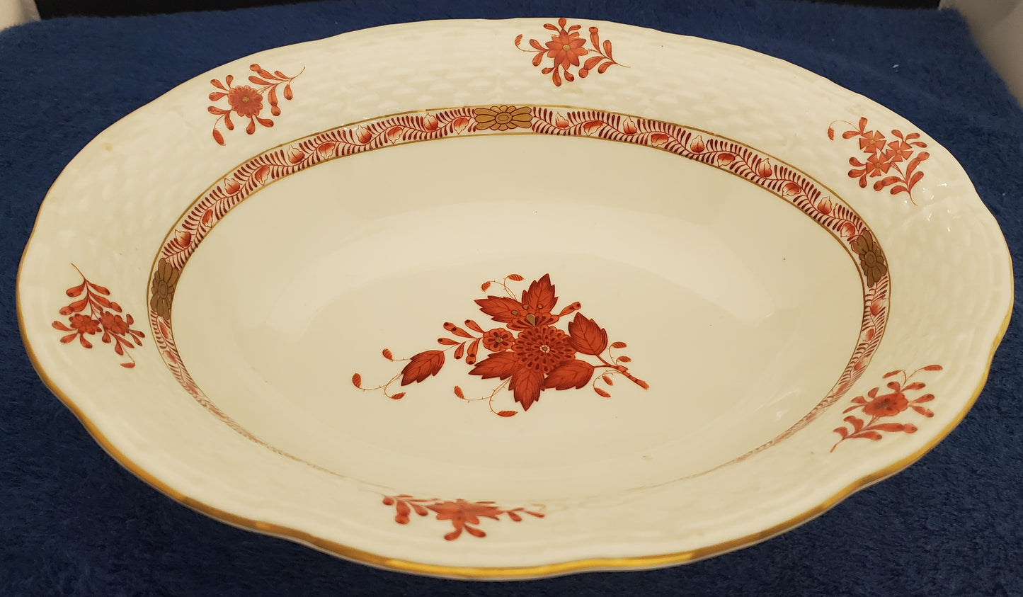 Herend Chinese Bouquet Rust (AOG) Oval Vegetable Bowl (381)