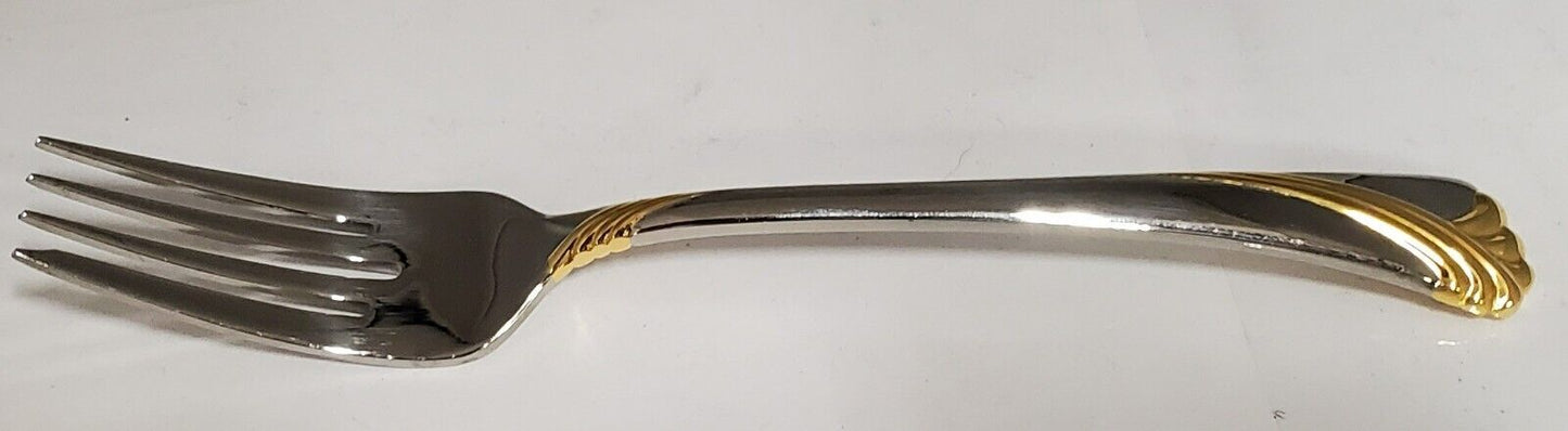 Set of 5 Lenox Kelly Gold (Stainless, Gold Accent) Individual Salad Forks