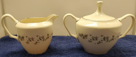 Lenox Brookdale Creamer & Sugar Bowl with Lid LK