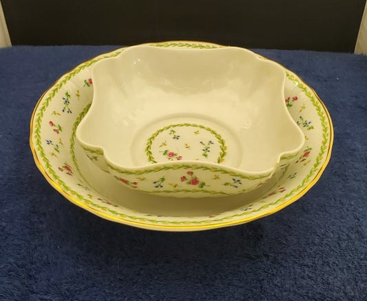 Bernardaud Artois Vert Lot of 2 Serving Pieces (Imperfect)