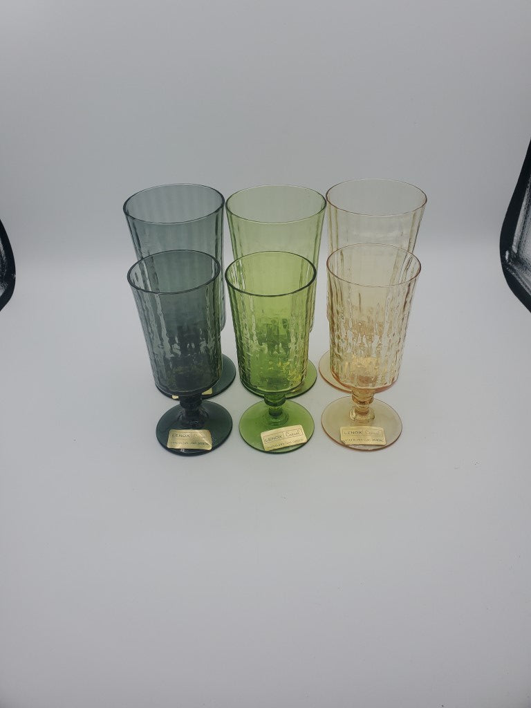 Lenox Casual Orange Green and Blue Iced Teas Lot of 6 Pieces LK