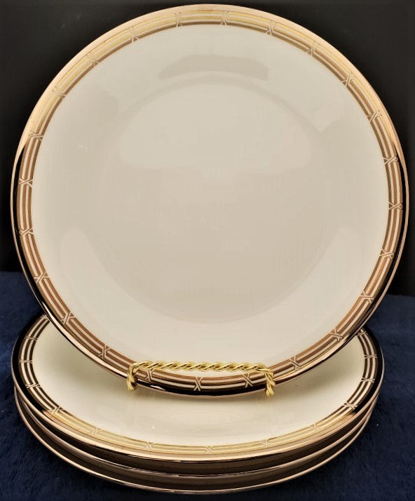 Set of 4 Mikasa Accent Gold Salad Plates LK