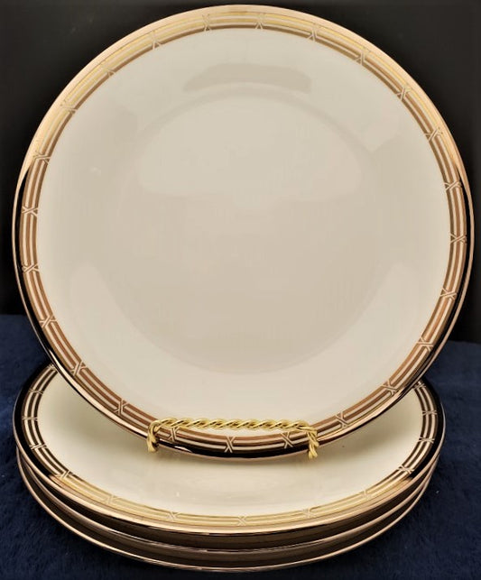 Set of 4 Mikasa Accent Gold Salad Plates LK