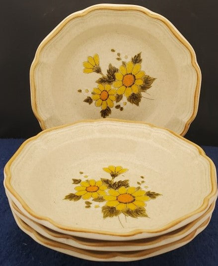 Set of 4 Mikasa Sunny Side Rim Soup Bowls LK