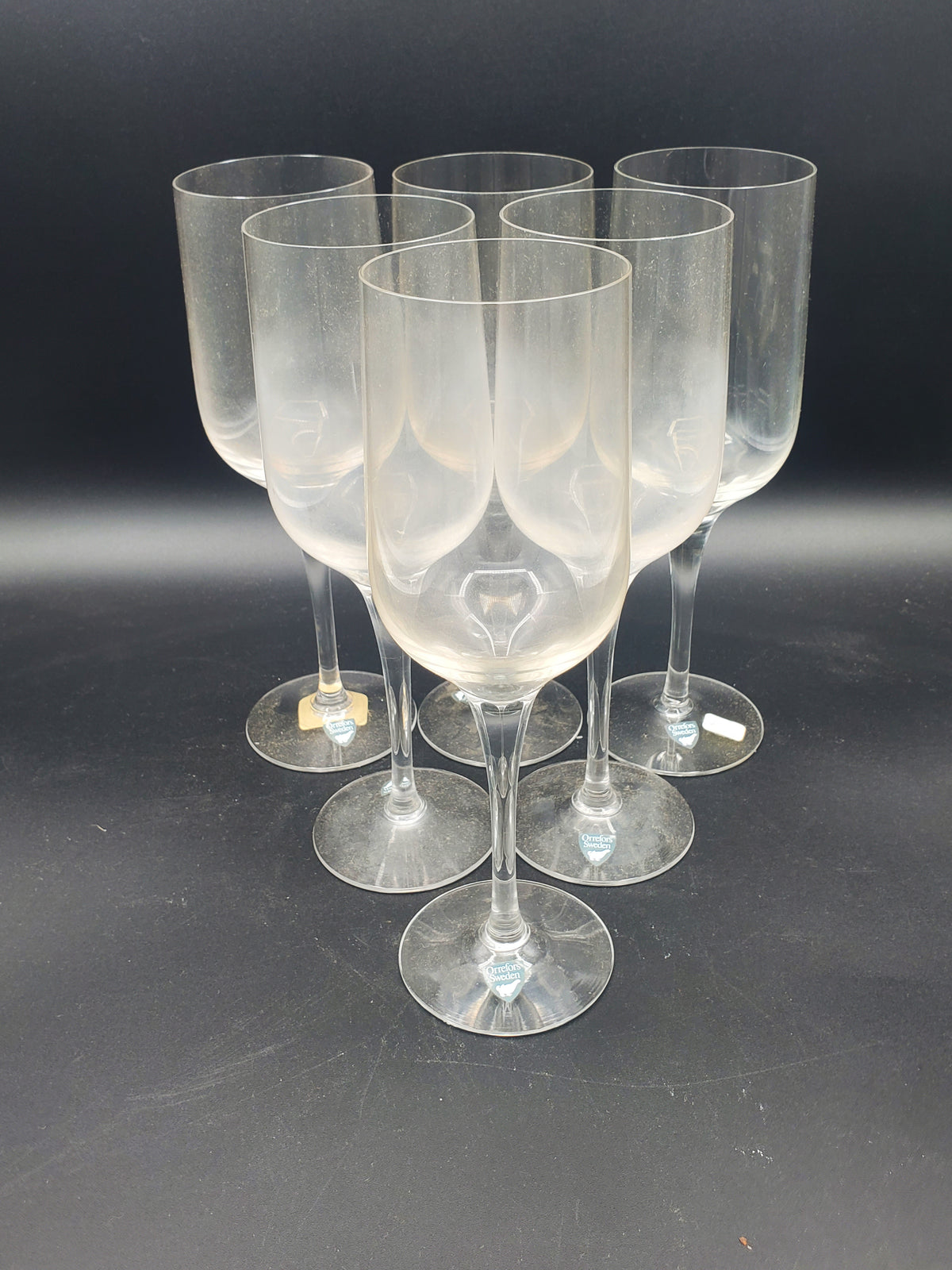 Set of 6 Orrefors Solitude Claret Wines LK