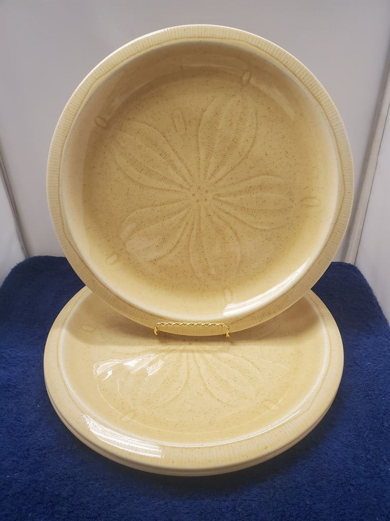 Set of 3 Franciscan Sea Sculptures White The Sand Dollar Dinner Plates LK