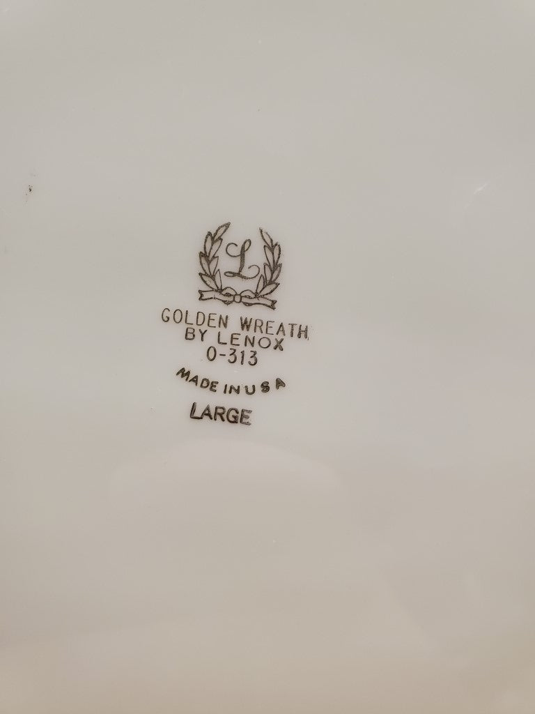 Lenox Golden Wreath 17" Oval Serving Platter LK