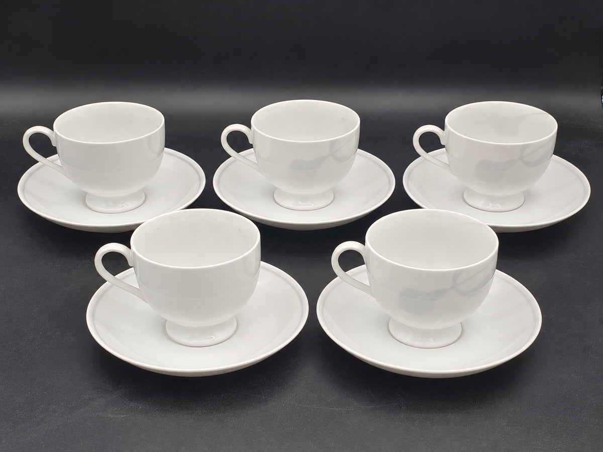 Set of 5 Mikasa Classic Flair Gray Cup & Saucer Sets LK