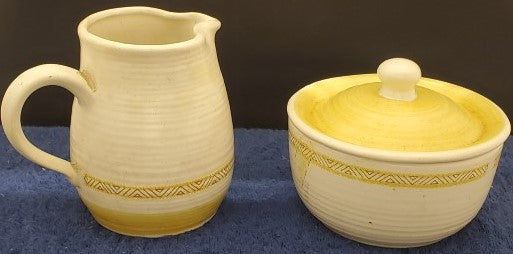 Franciscan Hacienda Gold Creamer and Sugar Bowl and Lid LK