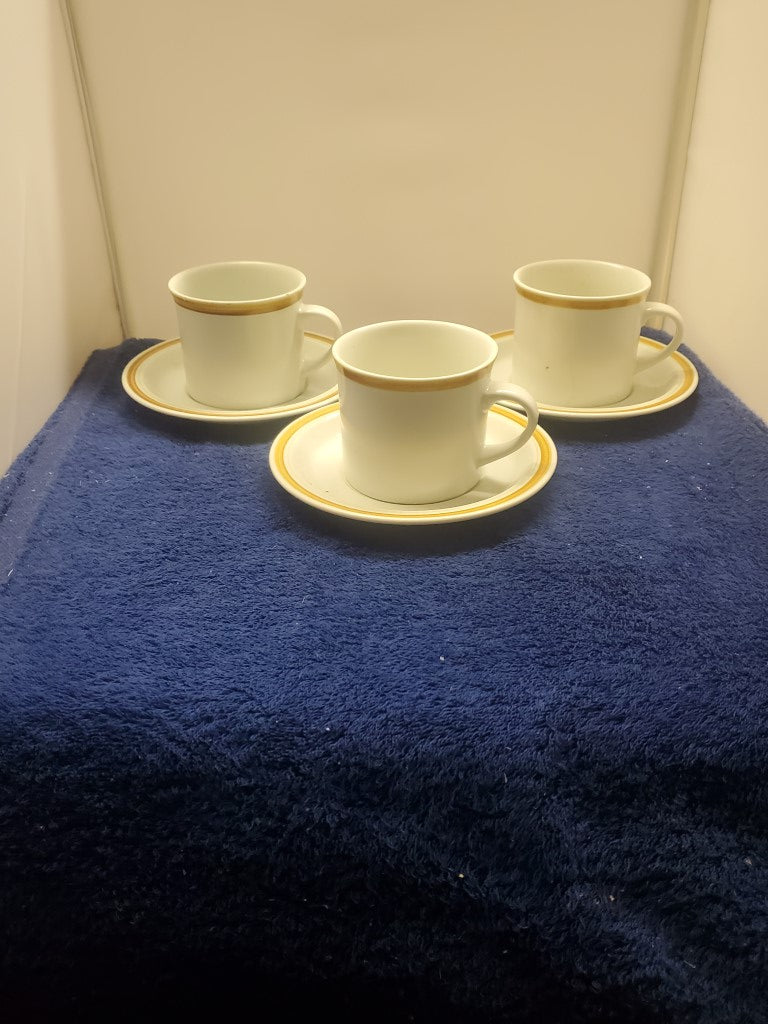 Set of 3 Royal Doulton Cinnamon Cup & Saucer Sets LK