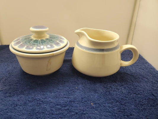 Franciscan Moondance Creamer and Sugar Bowl with Lid LK