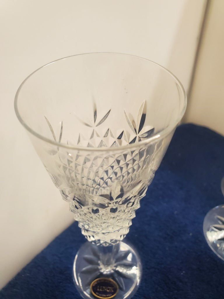 Set of 7 Lenox Crystal Beacon Hill Champagne Flutes LK