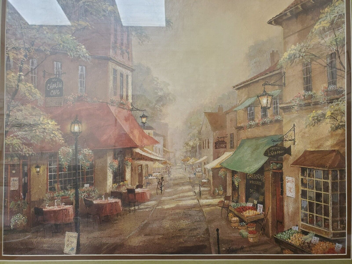 Collectable Framed Print Ruanne Manning 21" x 17" Charlie's Cafe
