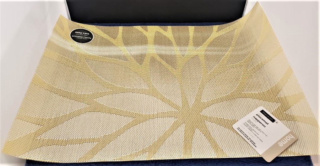 Set of 6 Harman Floral Jacquard (Easy Care) Yellow Placemats