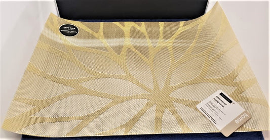 Set of 6 Harman Floral Jacquard (Easy Care) Yellow Placemats