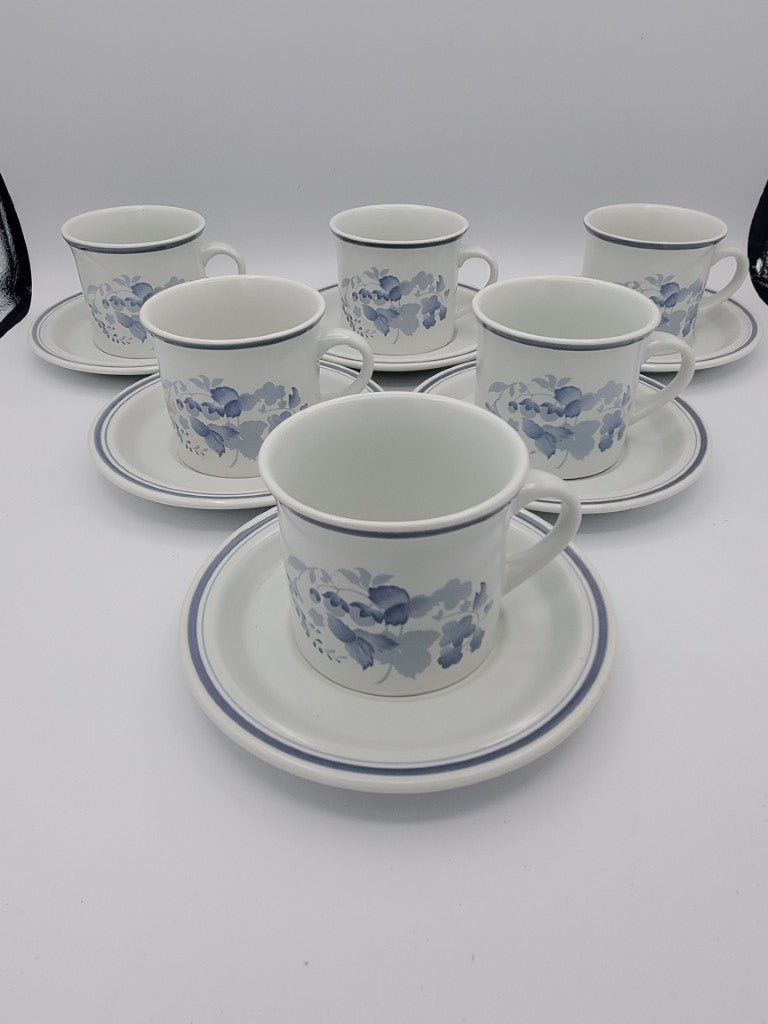 Set of 6 Royal Doulton Shadow Play Cup & Saucer Sets LK