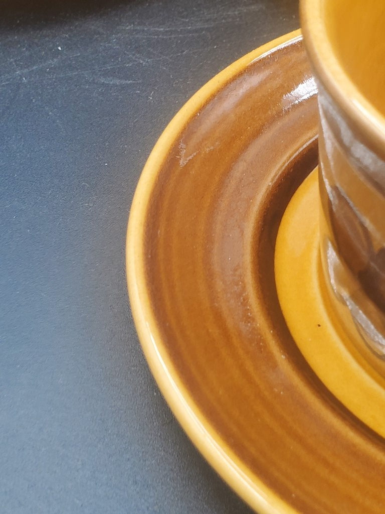 Set of 7 Metlox Poppytrail Vernon Carmel Cup & Saucer Sets LK