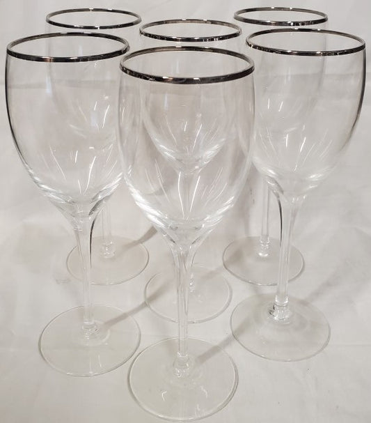 Set of 5 Lenox Ariel Wine Glasses