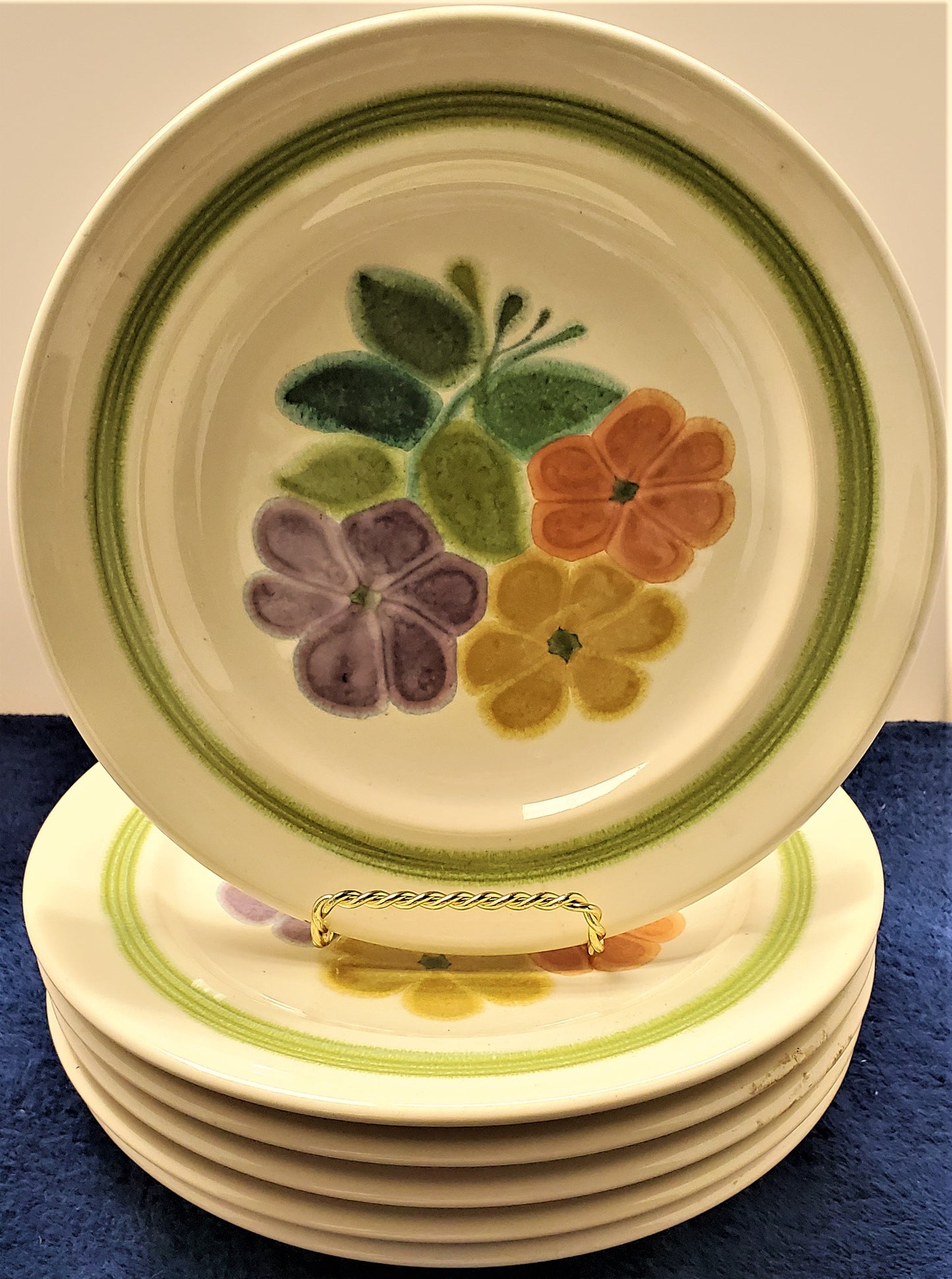 Set of 6 Franciscan Floral (USA Rim Shape) Salad Plates LK