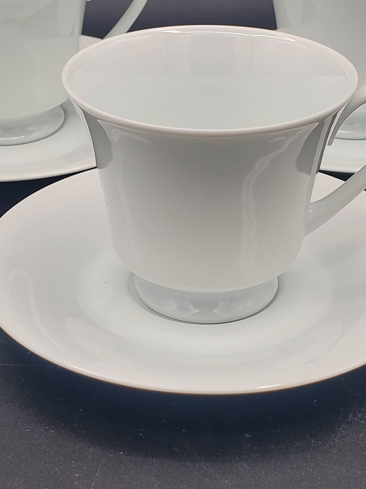 Set of 5 Noritake Commander White Cup & Saucer Sets