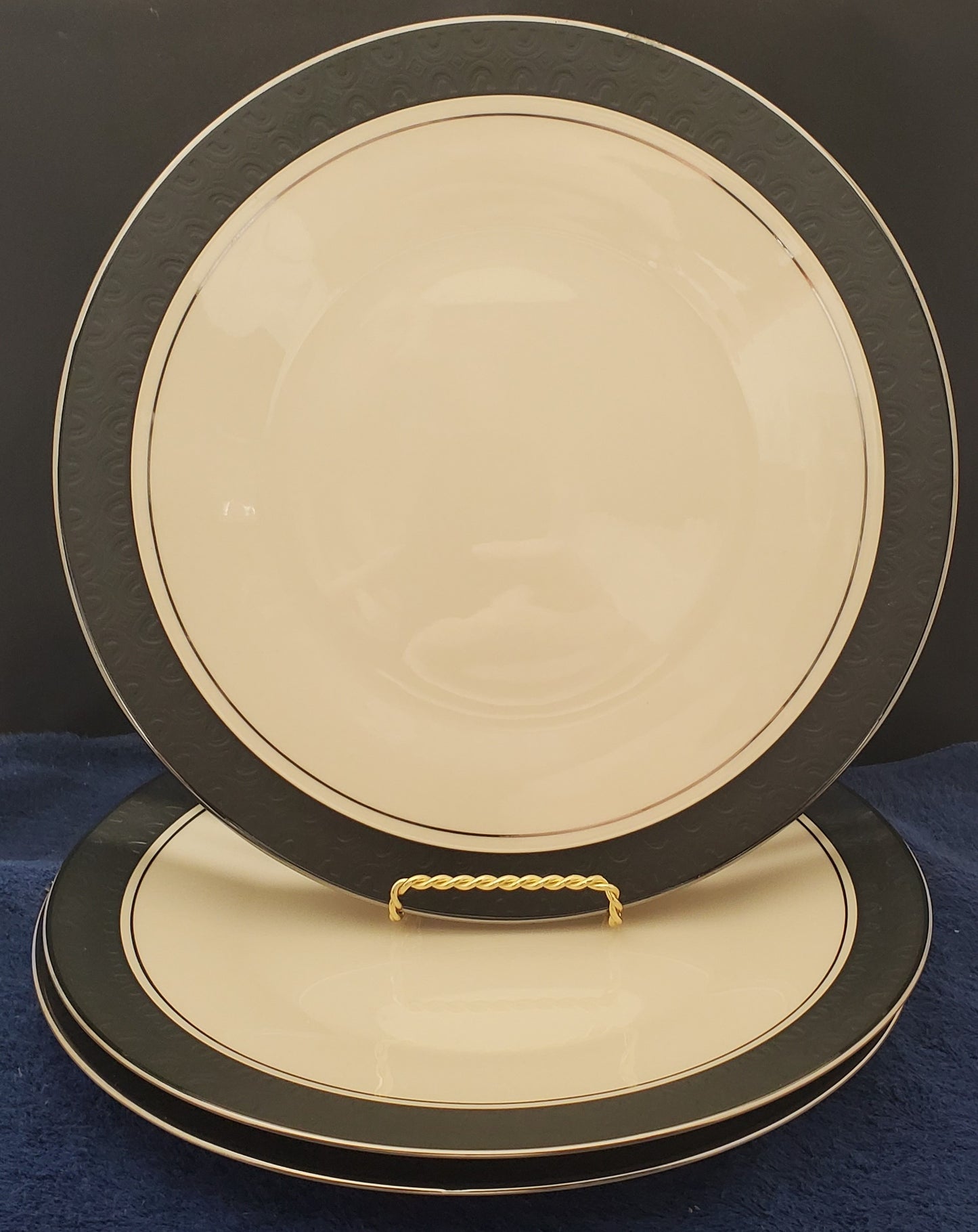 Set of 3 Franciscan Midnight Mist Dinner Plates LK