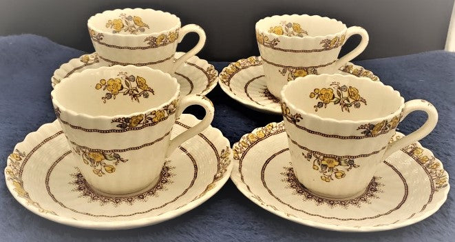 Spode Buttercup Set of 4 Demitasse Cup & Saucer Sets
