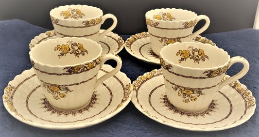 Spode Buttercup Set of 4 Demitasse Cup & Saucer Sets