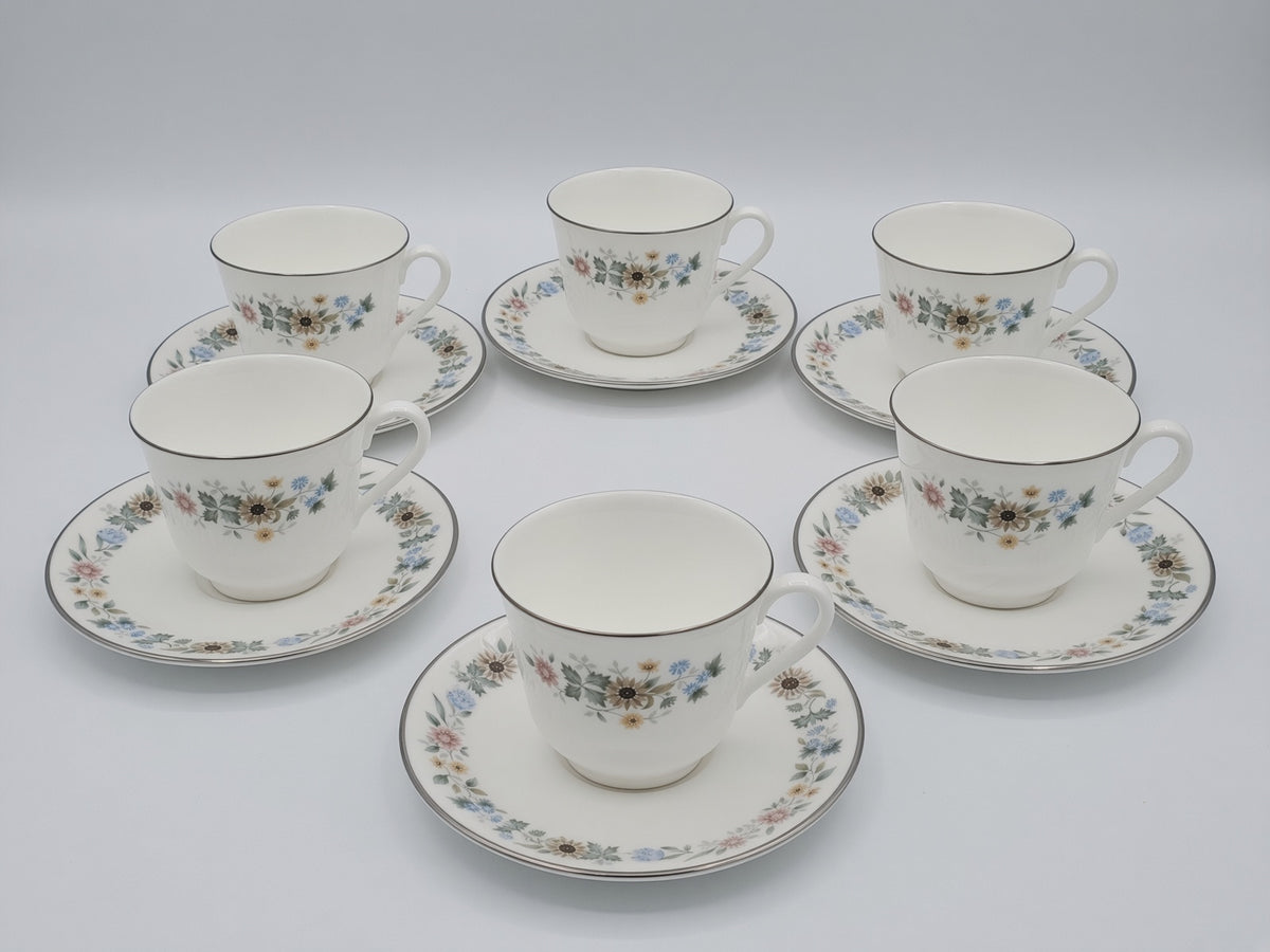Set of 6 Royal Doulton Pastorale Cup & Saucer Sets LK