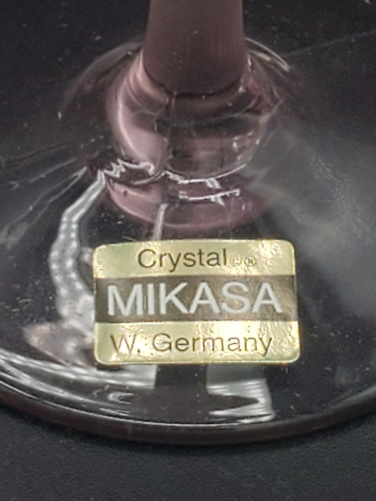 Set of 4 Mikasa Sea Mist Amethyst Wine Glasss LK