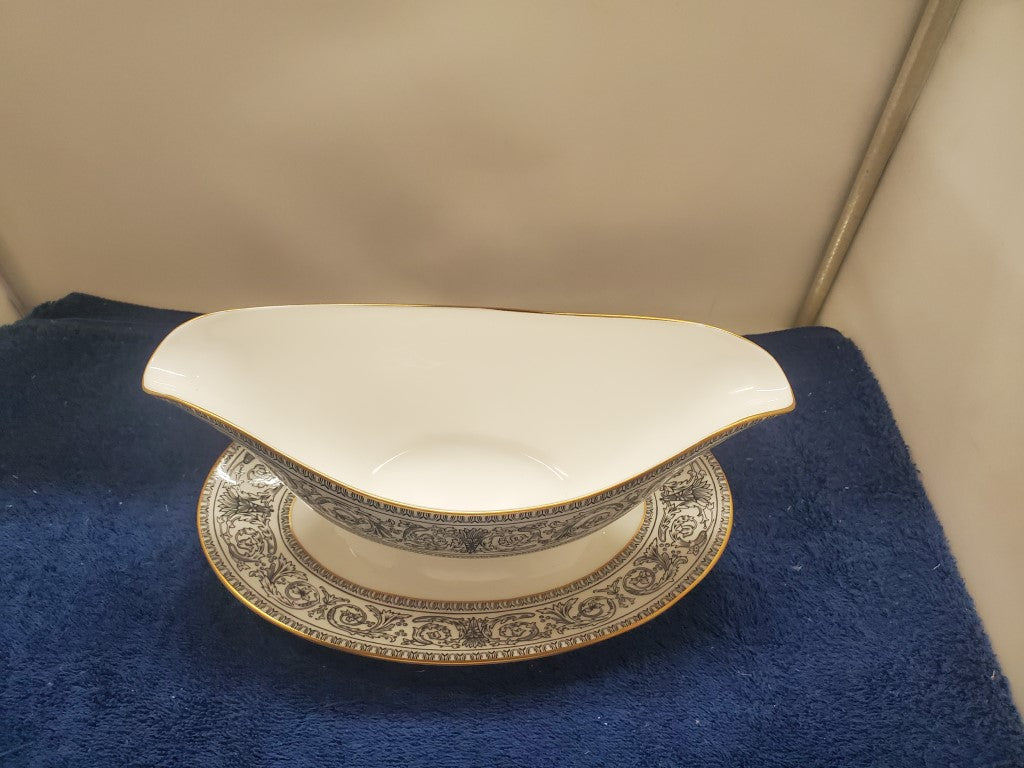Royal Doulton Baronet Gravy Boat with Attached Underplate LK