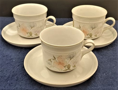 Set of 3 Denby Dauphine Cup & Saucer Sets LK